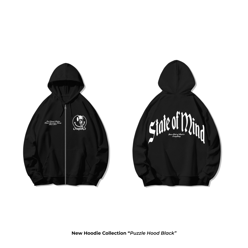 Zipper Hoodie - Oraqle State Ziphood Black