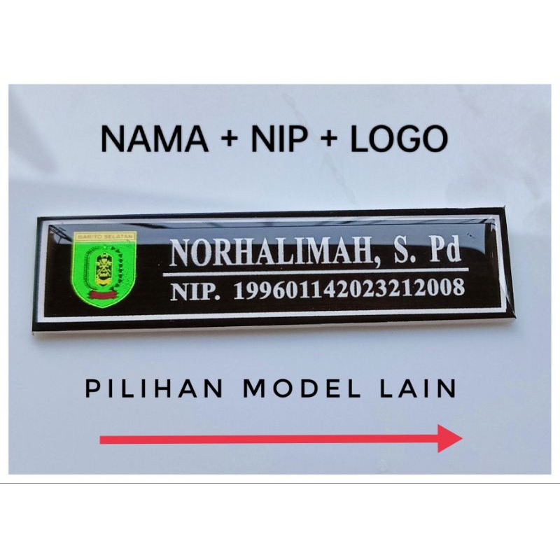 Name Tag Papan Nama Dada Standar PNS / ASN - Bahan Resin Viberglass - Peniti & Magnet #Name Tag Indo