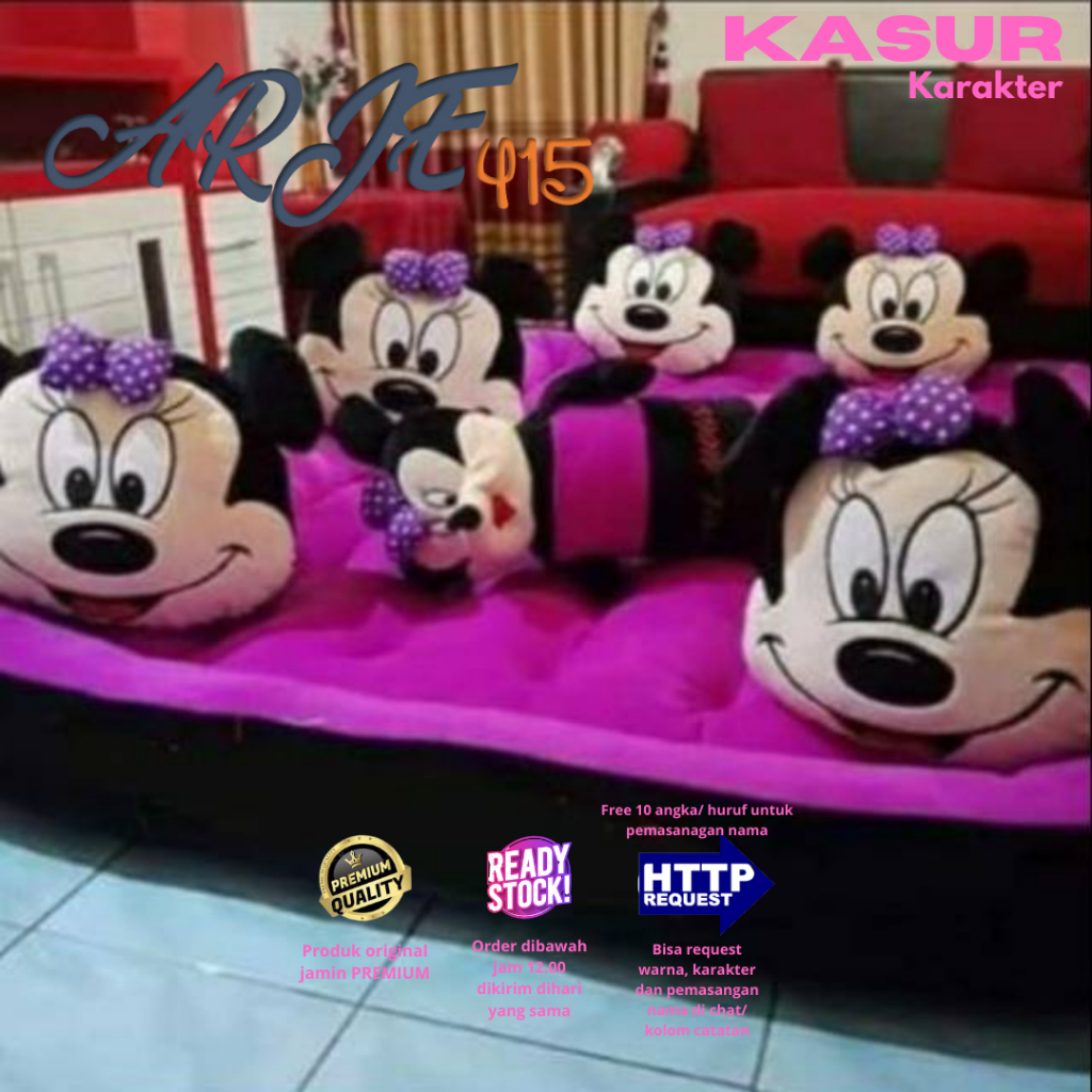 Kasur gender karakter jumbo/ Kasur anak lucu tebal set bantal 5 guling 1 murah bisa request TERMURAH