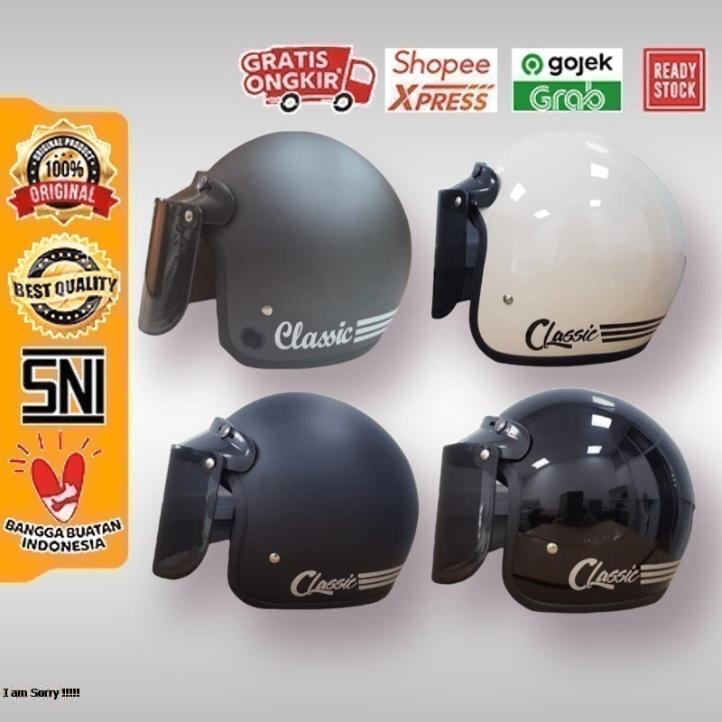 Helm BOGO/ helm retro dewasa SNI ANT motif & classic