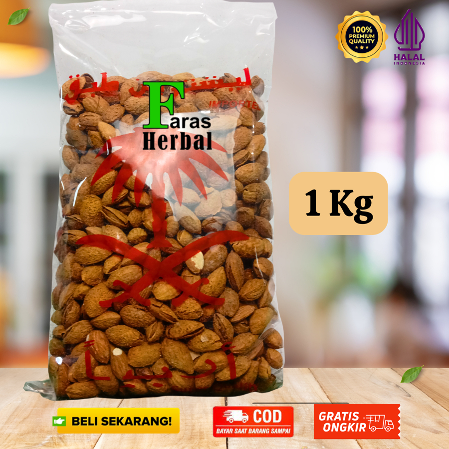 

1KG Kacang Almond Kulit Panggang Premium Roasted Creamy Milk Butter Flavour Khas Arab Saudi Renyah Gurih Original 100% Kemasan Repack Pouch 1000Gram Makanan Oleh Oleh Haji Dan Umroh