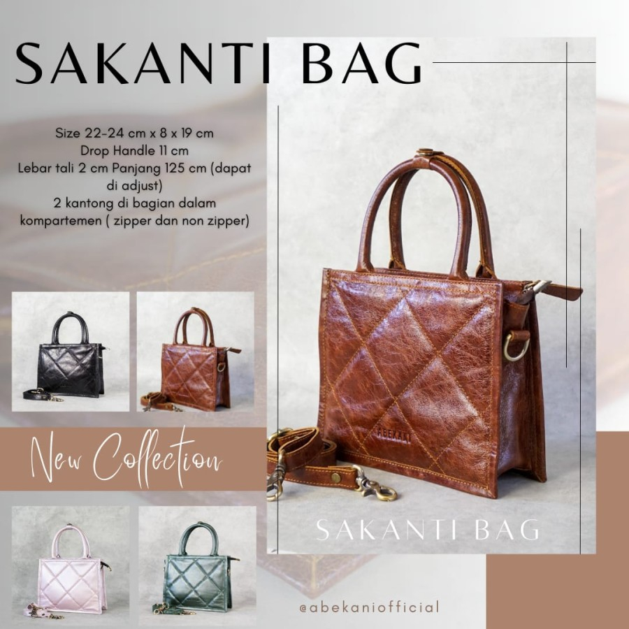Tas Kulit Wanita Top Handle Abekani / Sakanti Bag