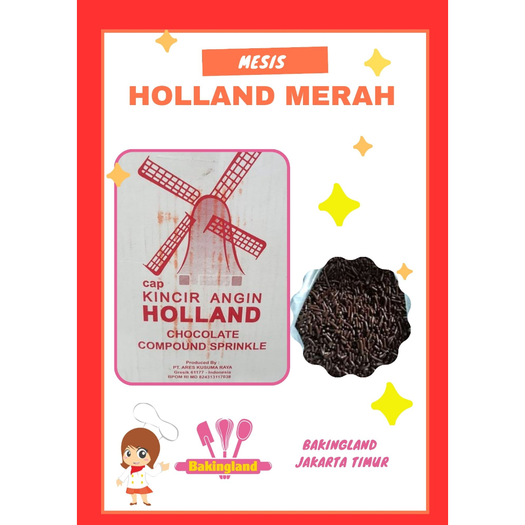 

Meses Holland merah / mesis cokelat