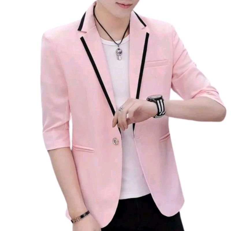 Jas Blazer Pria Korean Style Tangan 3/4