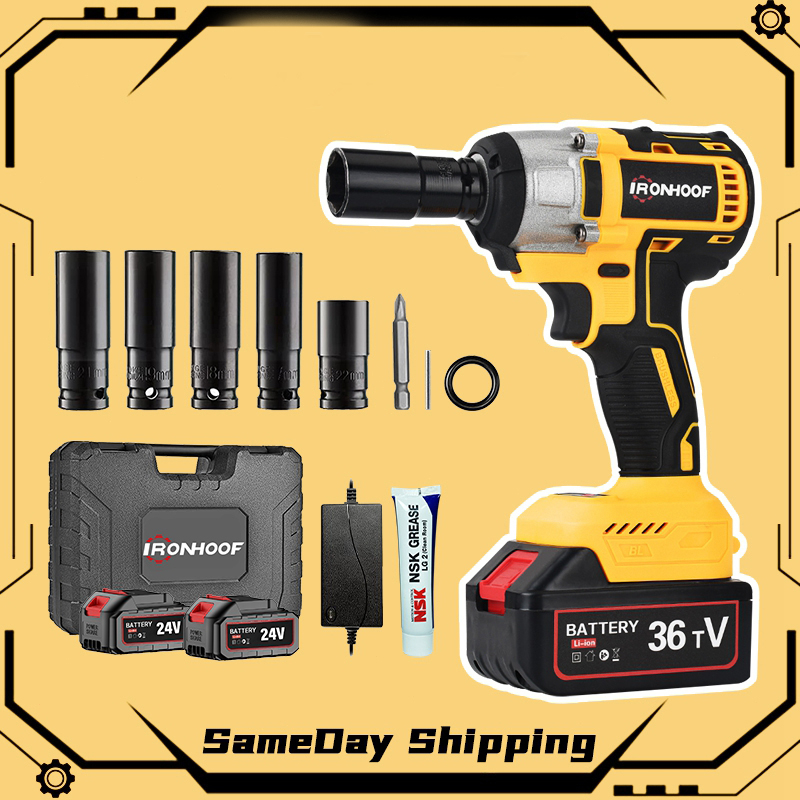 【Ready stok】Kunci Pas Dampak 36V Kunci Pas Dampak Tanpa Kabel Kunci Pas Dampak Listrik Kit Kunci Pas