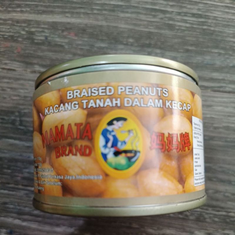 

Kacang Tanah dalam kecap Kaleng 170gr Merek Mamata Vegan Vege Halal