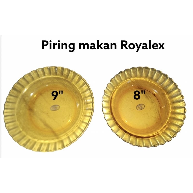 Piring makan Kaca 9" 8" inchi Royalex Soup Plate coklat