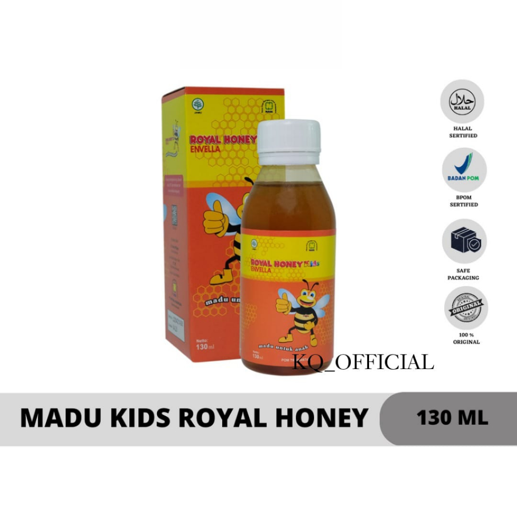 

ROYAL HONEY KIDS ENVELLA - MADU UNTUK ANAK - 130ML - MENINGKATKAN NAFSU MAKAN ANAK - DAYA TAHAN TUBUH - MENAMBAH BERAT BADAN ANAK - MADU HERBAL - MENINGKATKAN KEKEBALAN TUBUH