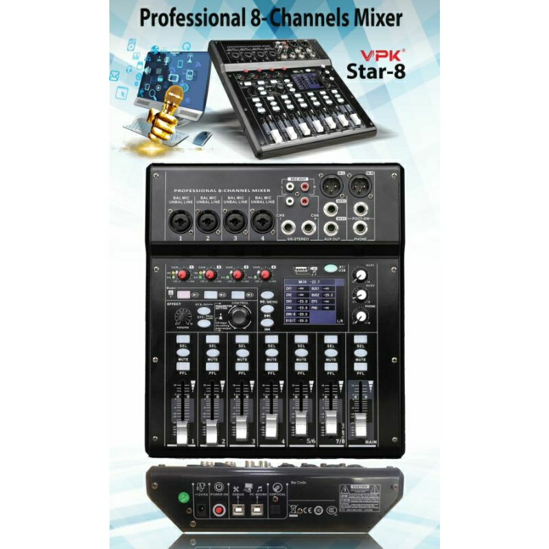 Vpk star 8 mixer audio 8ch Vpk Star 8 original