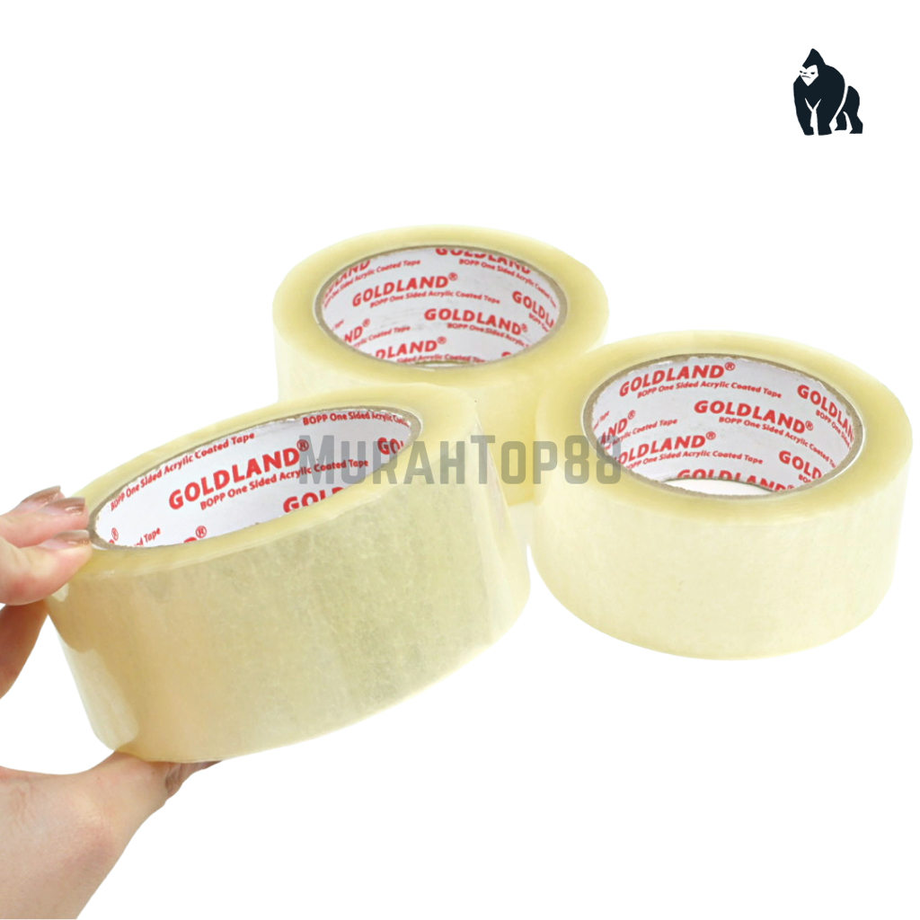 

Lakban Goldland Bening 2 Inch / Plakban OPP Isolasi Gold Land Transparan Satuan Ecer Ekonomis [45 MM x 100 YARD]