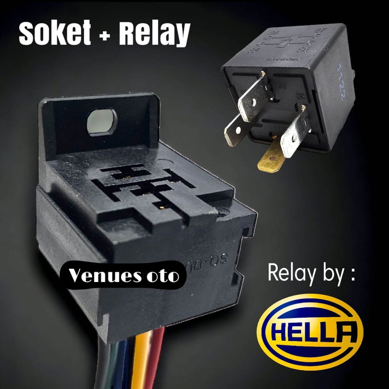 Soket Rumah Relay + Relay Original BOSCH / HELLA