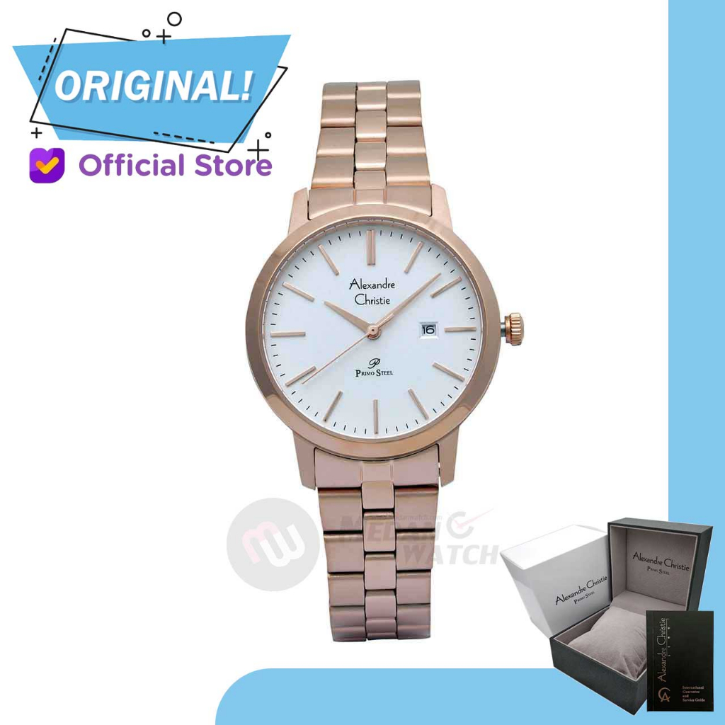 Jam Tangan Wanita Analog Alexandre Christie 1007LD AC1007 AC 1007 LD 1007 LDBRGSL Original Garansi R