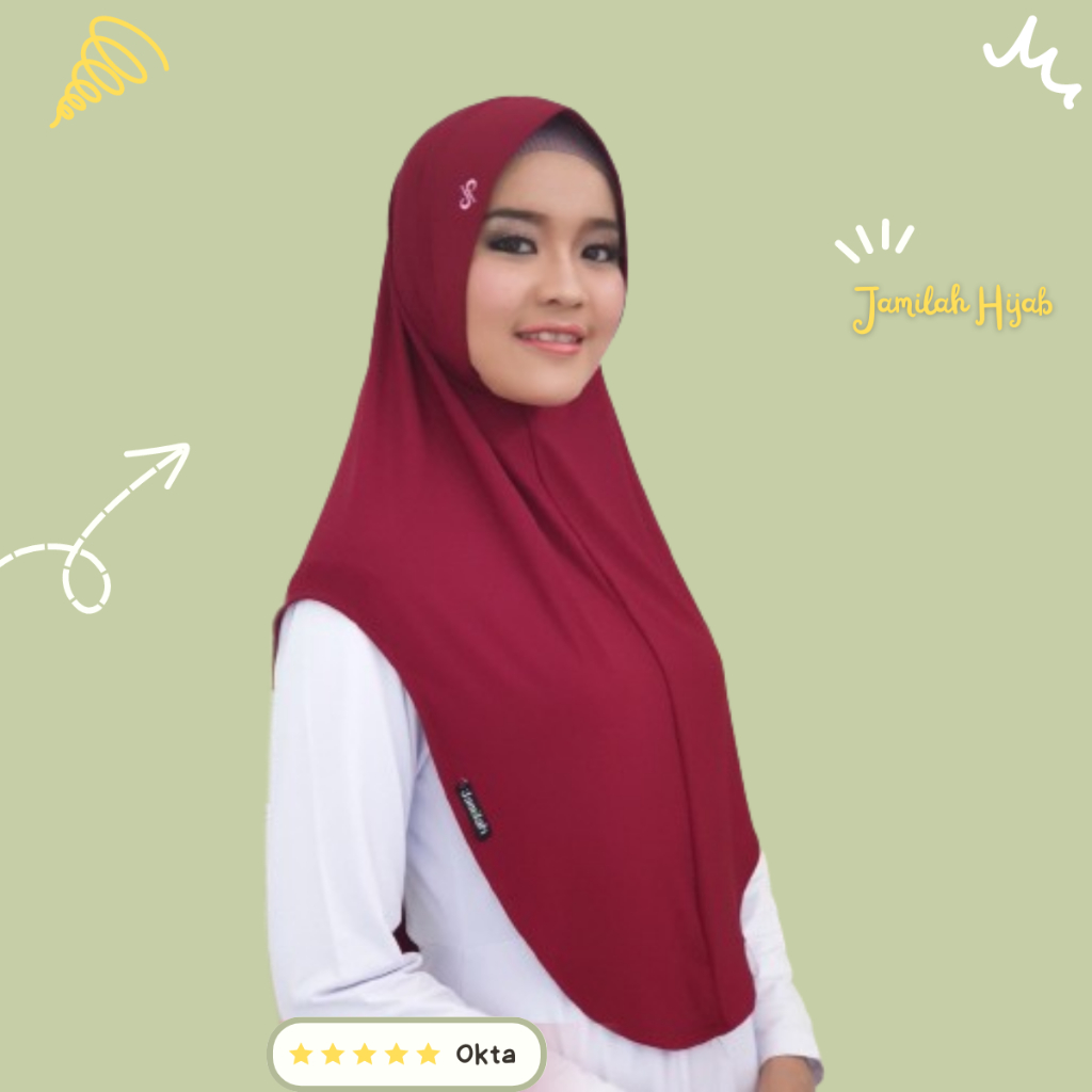 Jamilah Hijab  OKTA Jilbab Daily Size M ORIGINAL JAMILAH HIJAB INSTAN JILBAB BAHAN JERSEY BERGO SIMP