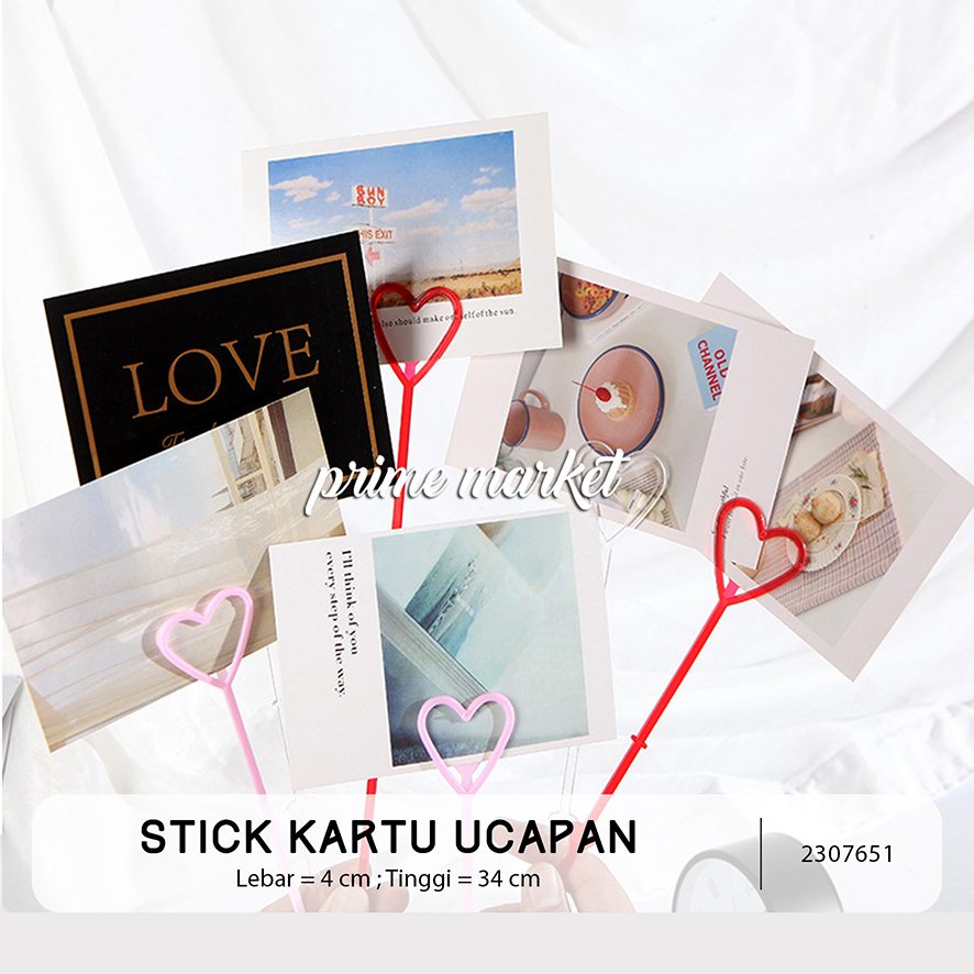 Stick Kartu Ucapan Plastik Stick Card Holder Love Klip Kartu Stik Penjepit Kartu Ucapan (2307651)
