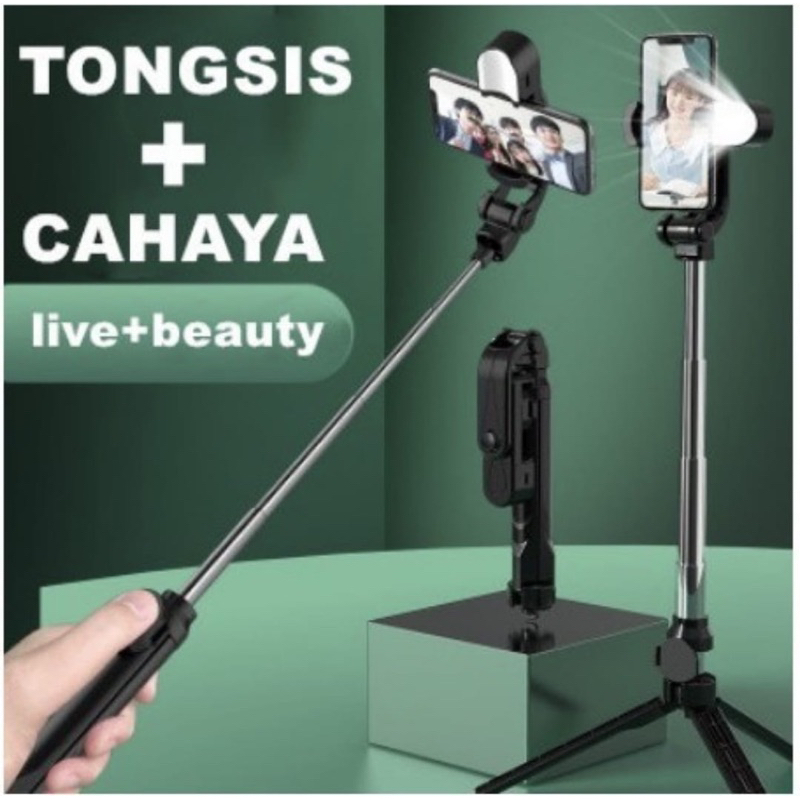 tripod tongsis berlampu
