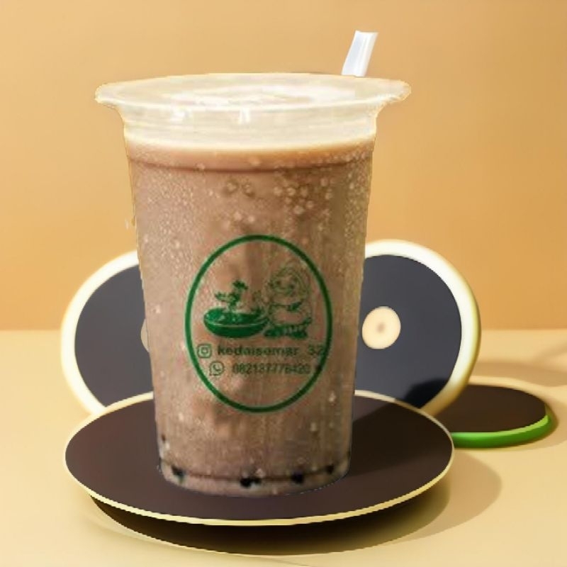 SABLON GELAS CUP PLASTIK (datar) [5,2gr] 12 oz, 14 oz, 16 oz