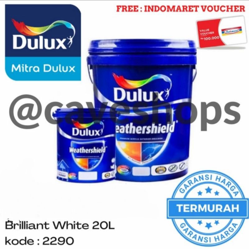 DULUX WEATHERSHIELD BRILLIANT WHITE 2290 20L | 20LT | 1 PAIL