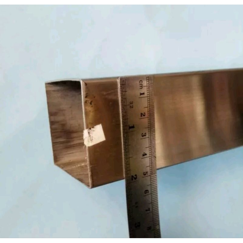 Hollow Stainless Steel Hairline 5cm x 5cm Tebal 1.2mm Panjang 119.5cm