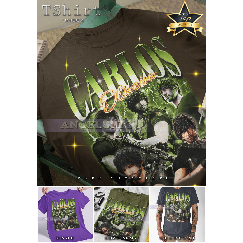 BAJU CARLOS OLIVEIRA RESIDENT EVIL Unisex Bootleg Tee Kaos Premium Vintage Retro