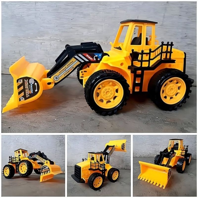 Mainan Truk Buldozer Besar Murah Jalan Tanpa Baterai - Mobil Mobilan Miniatur Truk Bulldozer