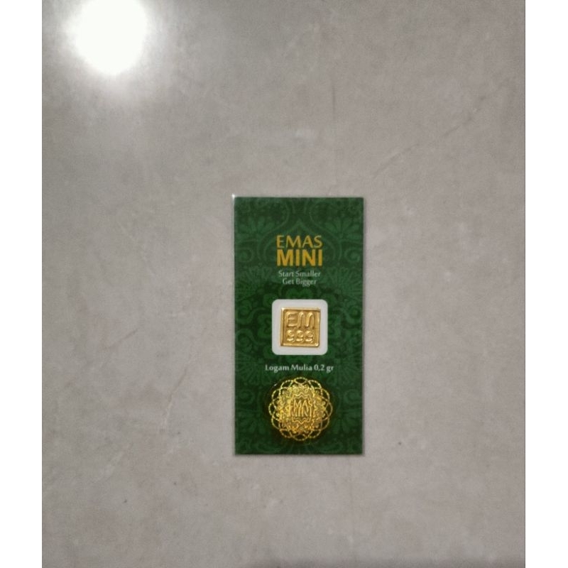 Logam Mulia Emas Mini 0.2 Gram Kadar 999.9