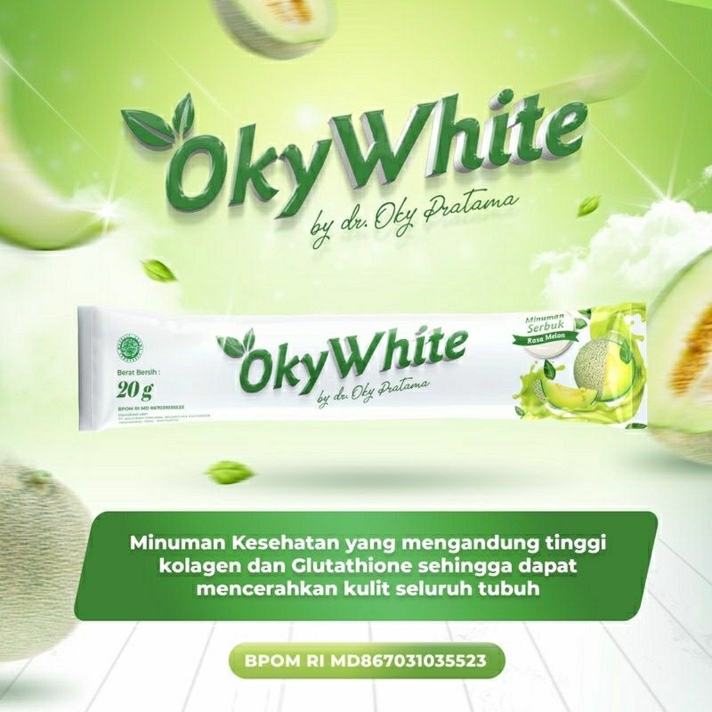 OKYWHITE BY DR OKY PRATAMA L - GLUTATHIONE ORIGINAL BPOM | OKY WHITE BENINGS CLINIC MELON SUPLEMEN P