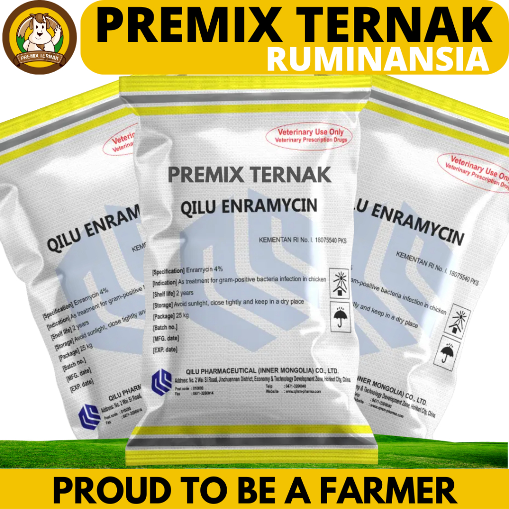 QILU ENRAMYCIN 4% (AGP) 1 SAK (25KG) - Premix Anti Microba Feed Additive Pemacu Produksi Telur - AGP