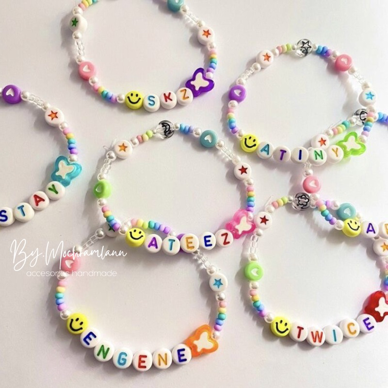 Gelang Beads Cute REQ NAMA | Gelang Manik Pakai Nama | Beads Bracelet Korea
