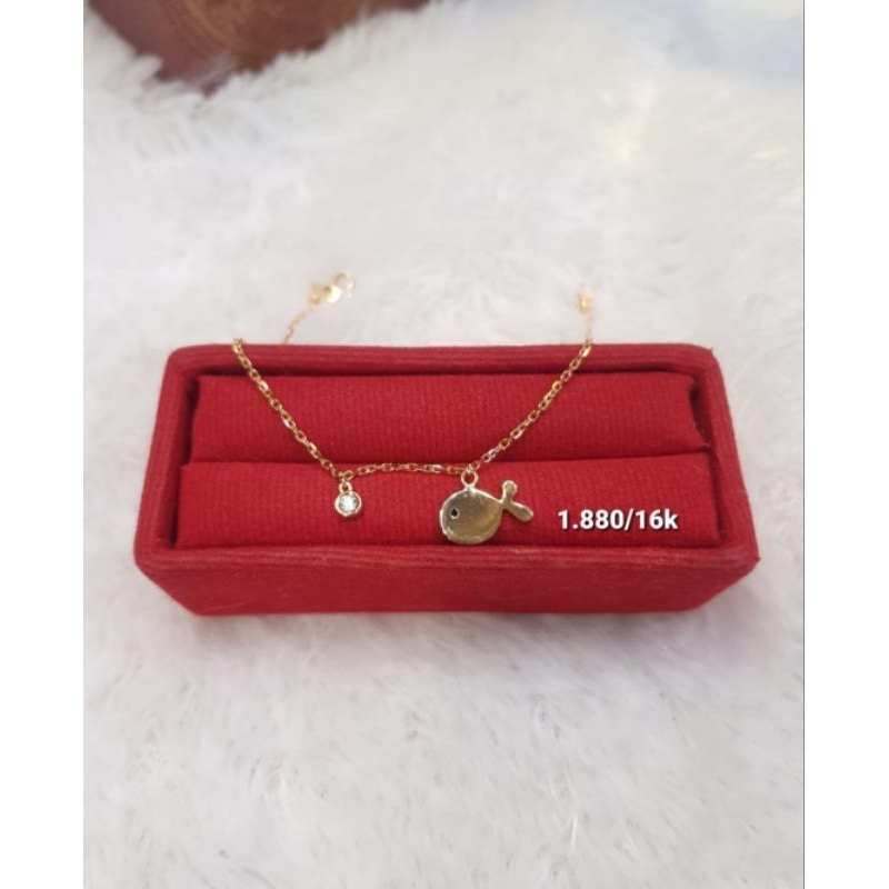 Gelang rantai emas 70 ikan polos