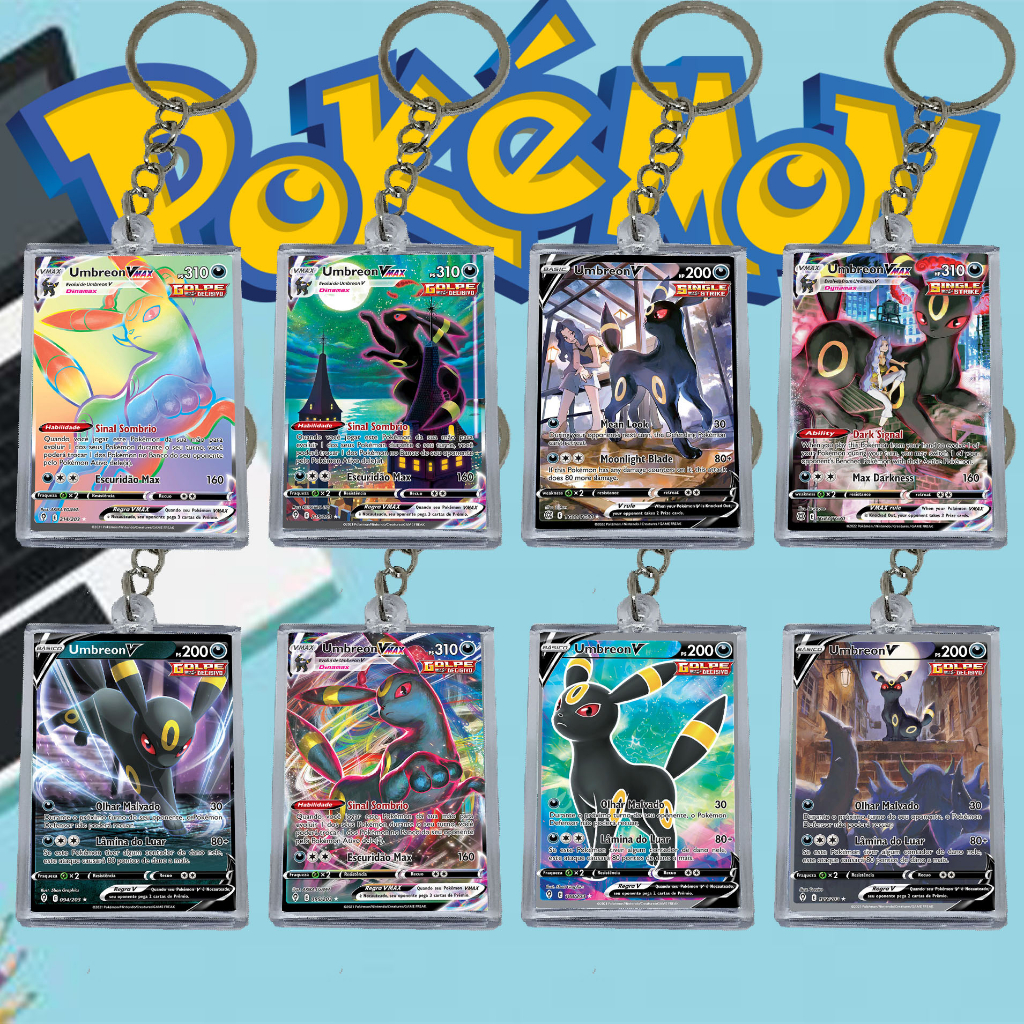 Gantungan Kunci Keychain POKEMON UMBREON V dan VMAX HOLOGRAM untuk Gantungan Kunci Motor atau Mobi