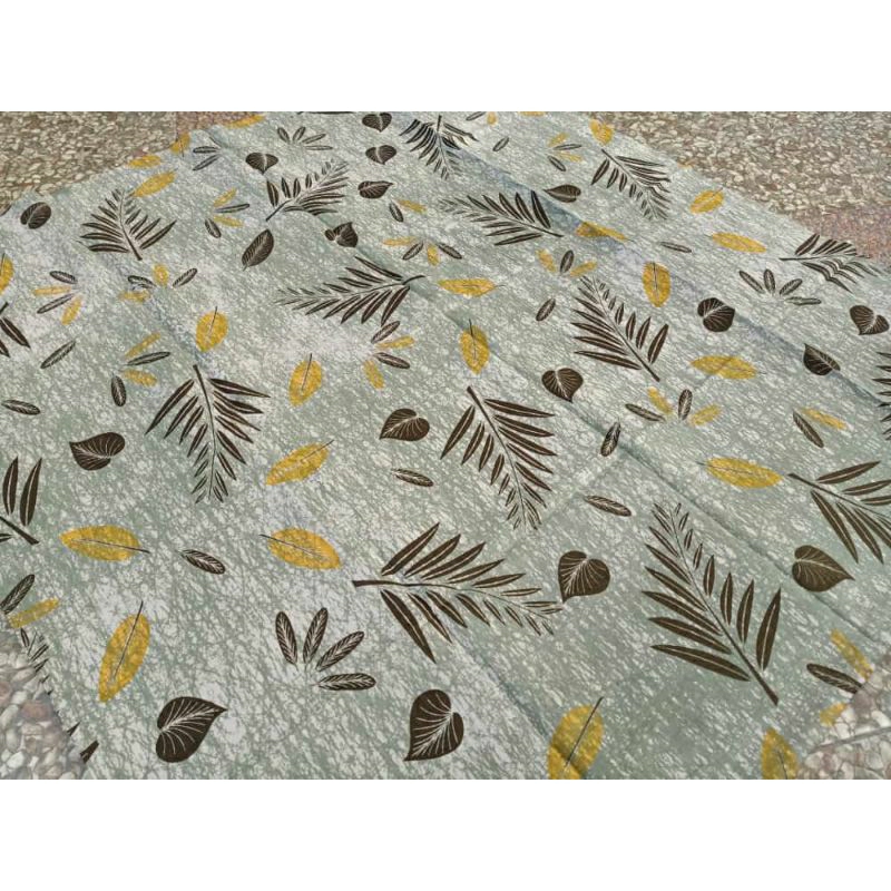 TERMURAH KAIN BATIK SOLO ECOPRINT DAUN HIJAU C219