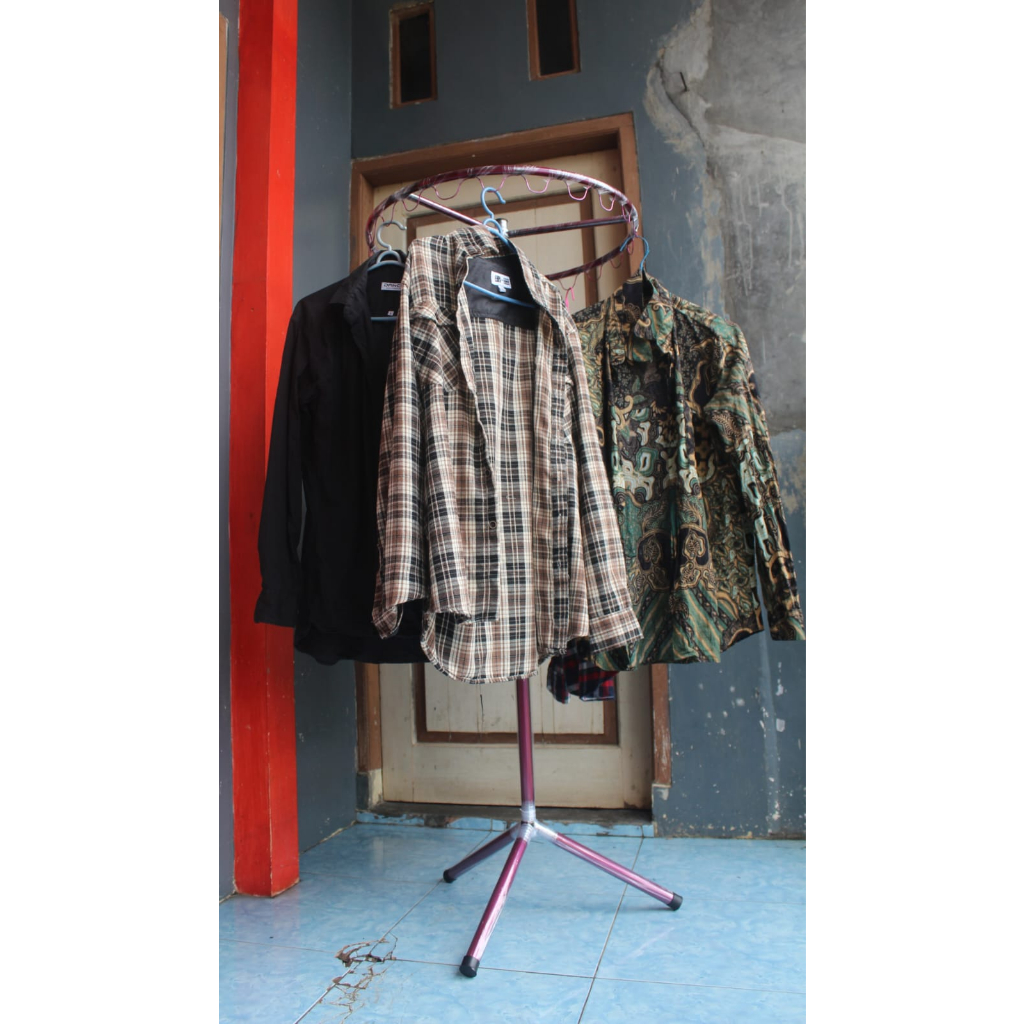 JEMURAN BAJU BULAT / JEMURAN BULAT BESI ANTI KARAT PRAKTIS