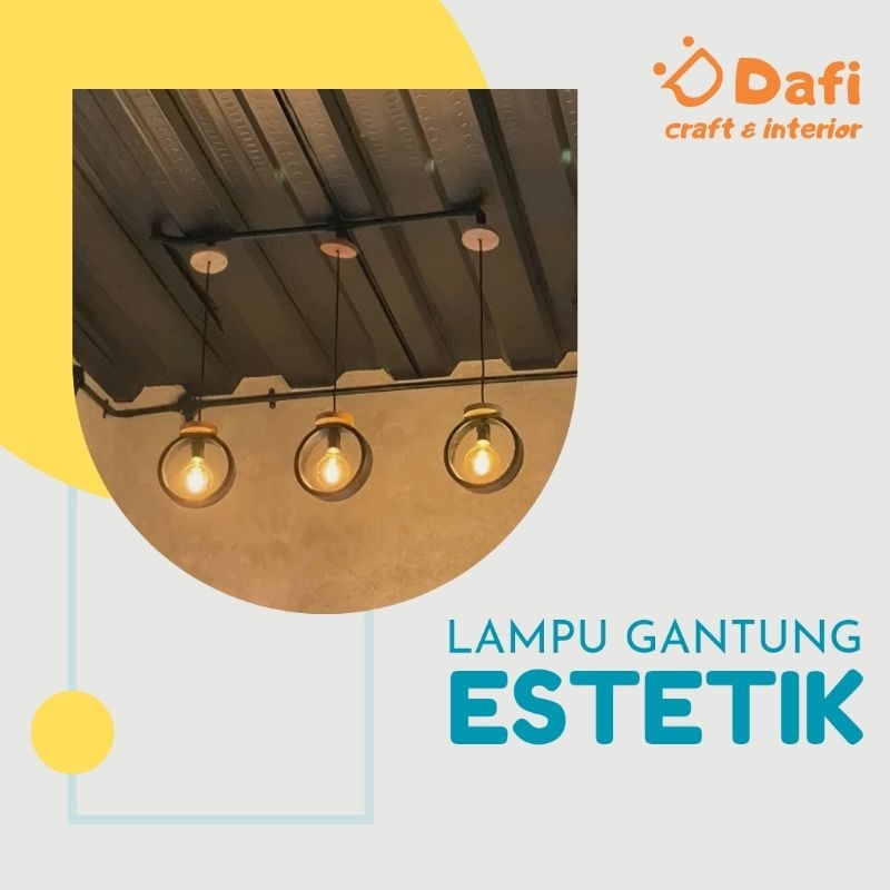 LAMPU GANTUNG CIRCLE INDUSTRIAL RETRO VINTAGE INTERIOR ESTETIK