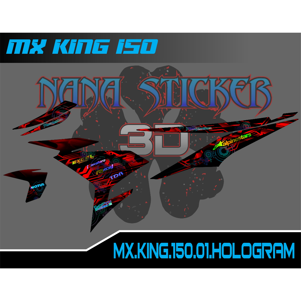 Striping MX KING 150 HOLOGRAM - Stiker MX KING 150 HOLOGRAM List Variasi Motor STICKER MX KING CODE 