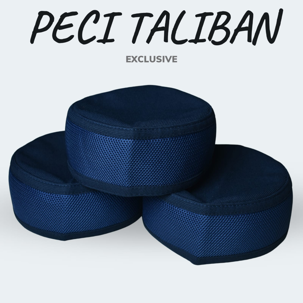 peci kopiah talibann biru dongker mix biru motif kali harga terjangkau bagus aneka warna dan motif