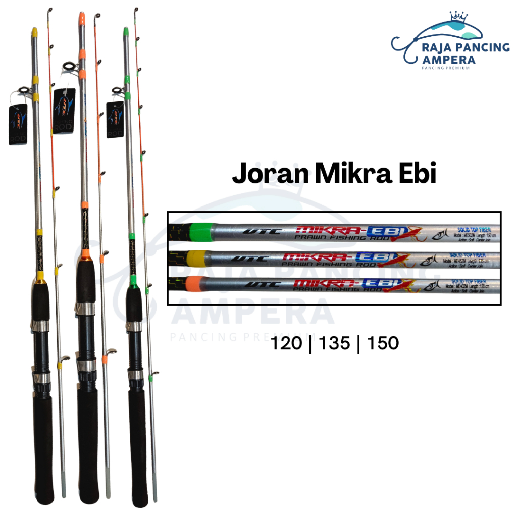 Joran Spinning Utecate Mikra Ebi | Stik Pancing Udang Murah Lentur Cincin Banyak