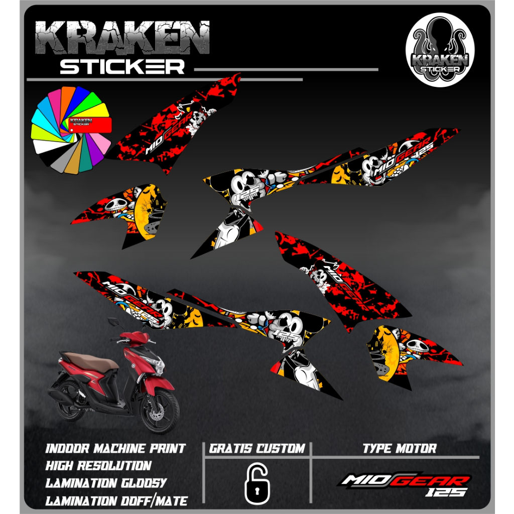 STRIPING STICKER MIO GEAR STIKER MIO GEAR STICKER LIS LIST YAMAHA MIO GEAR CODE 01