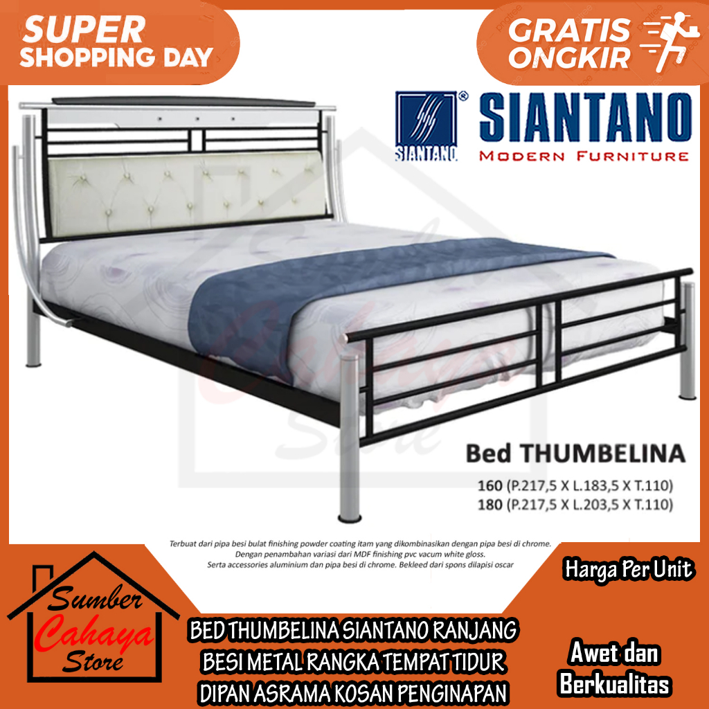 [Kargo] Rangka Tempat Tidur Ranjang Besi Metal Bed Thumbelina Siantano Dipan Bunkbed Pembaringan Bun