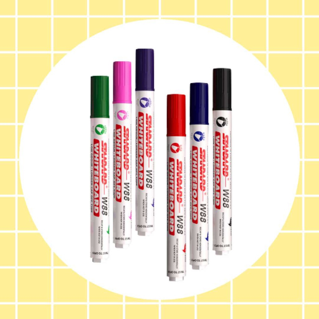 

Standard W88 Whiteboard Marker Isi 6 pcs (Warna Pink, Green, Violet @2 pcs) / Spidol yg bisa dihapus