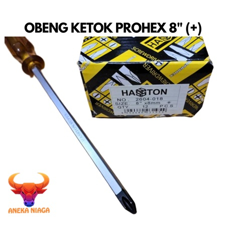 Aneka - PROHEX OBENG IMPACT 8" GO THRU SCREWDRIVER / OBENG KETOK 20 CM MAGNET  AN22