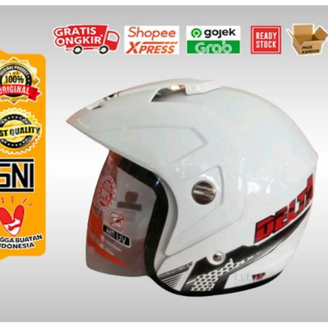 helm half face GP Delta solid white