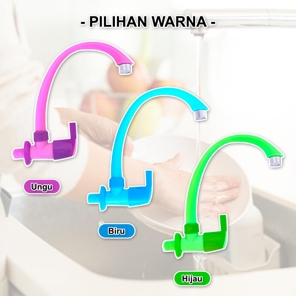 Kran Air Angsa PVC Handle Engkol - Kran Cuci Piring / Kran Air Cuci Piring Plastik Model Angsa