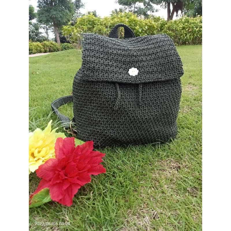 tas rajut ransel mini handmade