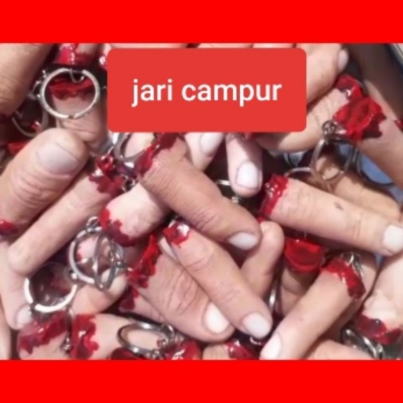 Souvenir gantungan kunci unik motor mobil murah terlaris dan terbaru bentuk jari tangan mutilasi jar