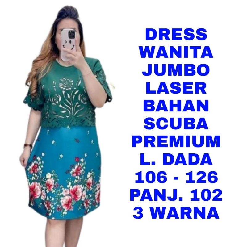 WK DRESS WANITA JUMBO LASER LD. 125 LD. 110 LD. 120 BAJU PESTA MODEL TERBARU