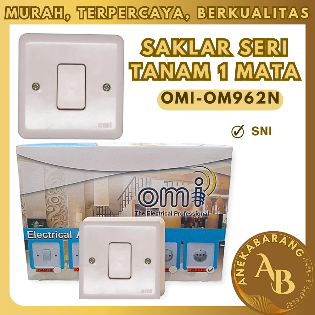 OMI IB Saklar Tunggal / Engkel / SAKLAR TANAM 1 MATA OMI-OM961N
