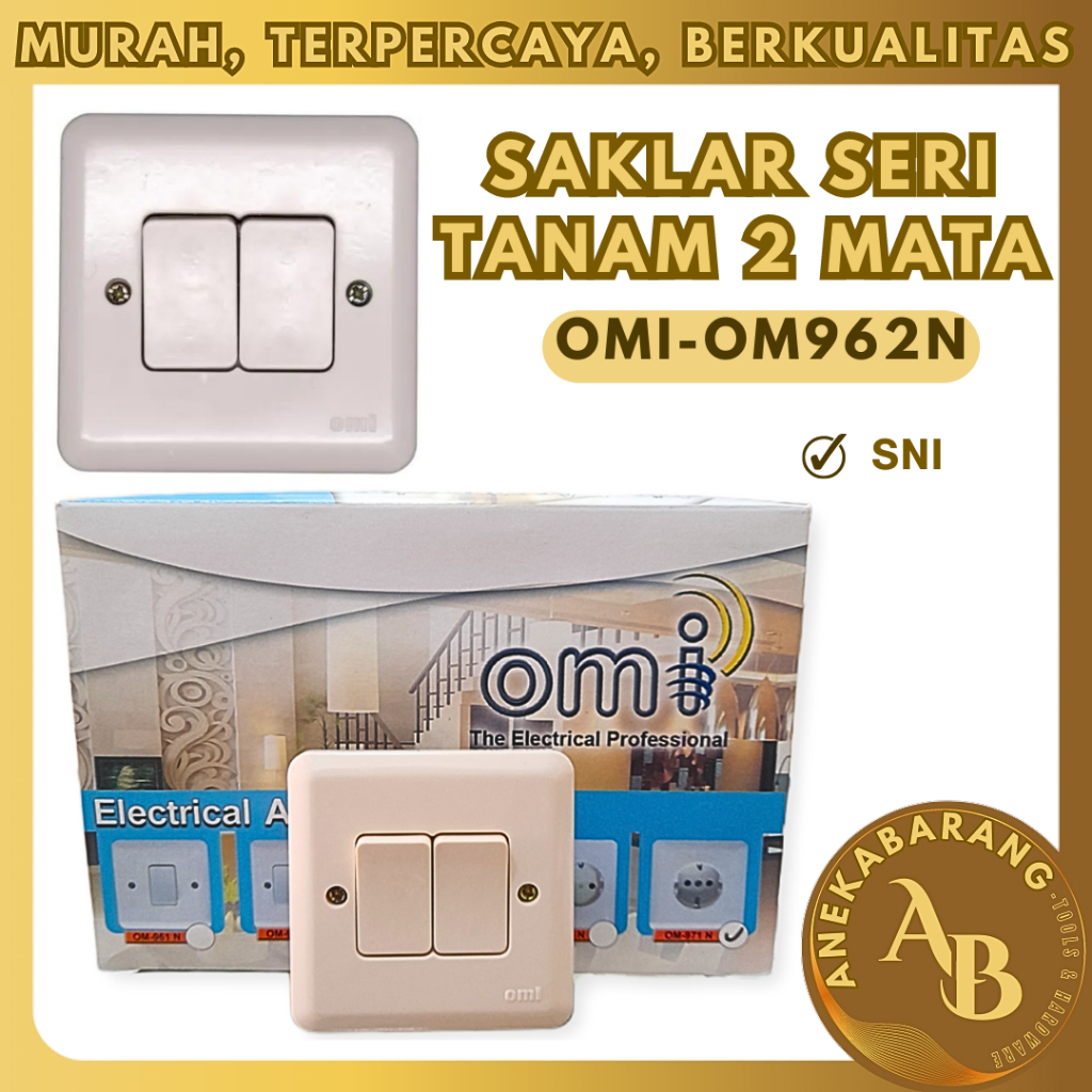 OMI IB Saklar Seri / Double IB Inbow Saklar Tanam 2 Mata OMI-OM962N