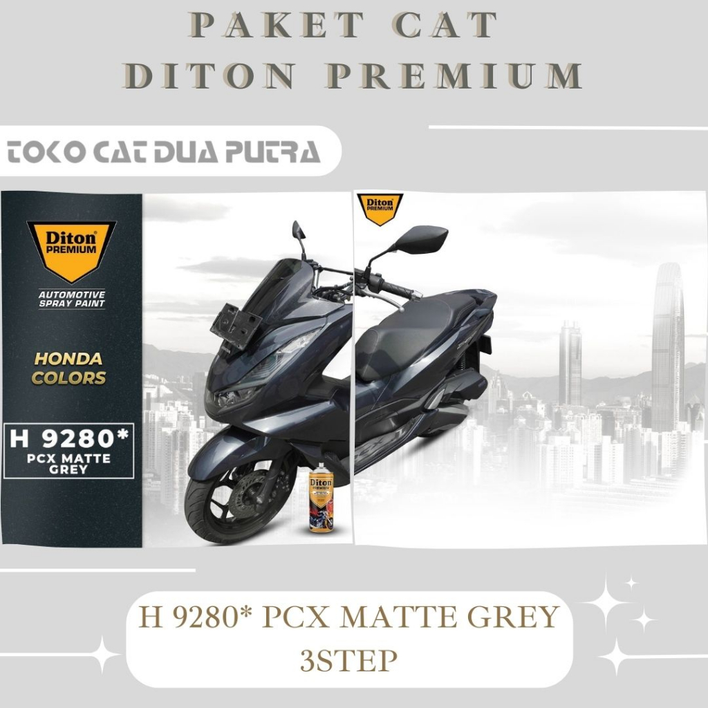 Paket Cat Diton Premium H 9280 PCX Matte Grey 3 Step