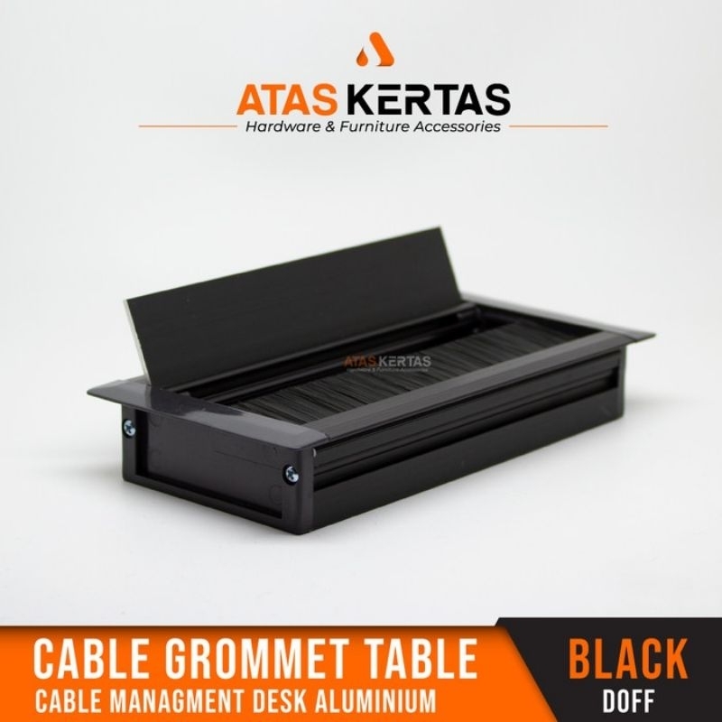 Best - Gromet Meja - Grommet Tutup Lubang Kabel Meja Kantor - Gromet Kabel Meja Aluminium Hitam