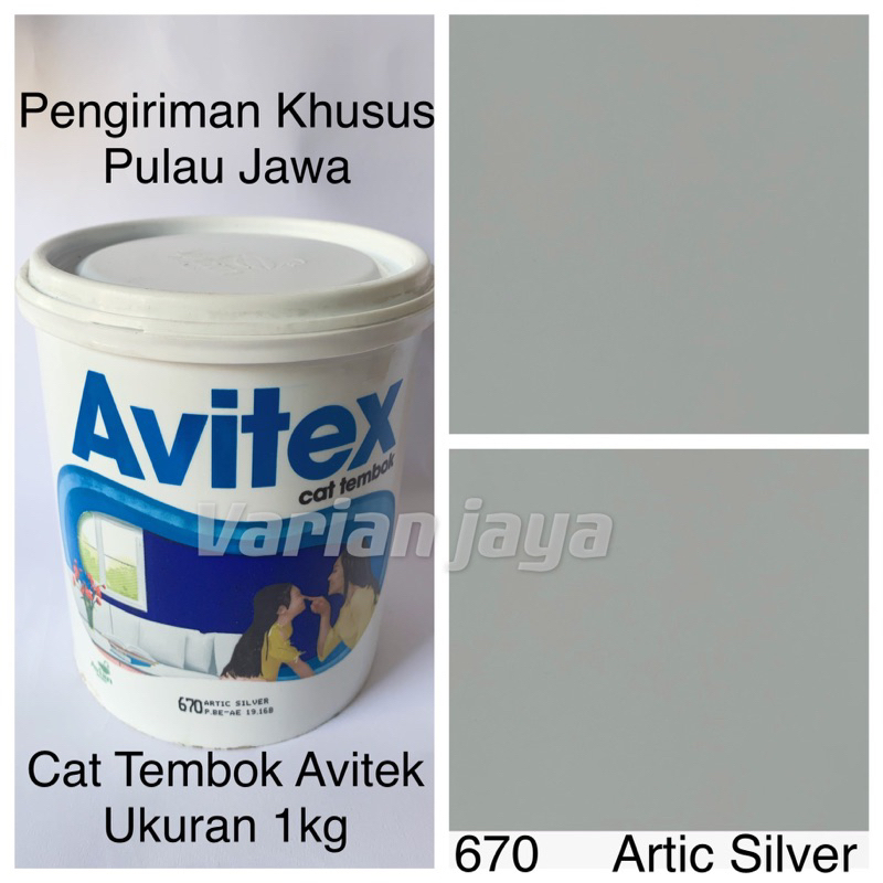 Cat Tembok 1kg Abu Abu Avitex Artic Silver 670